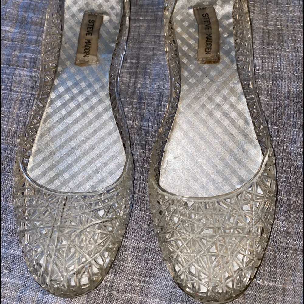 Steve Madden jelly flats.
